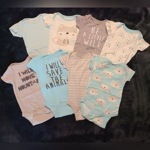 Gerber 8-Pack Baby Boys Short-Sleeve Fox Onesies® Bodysuits